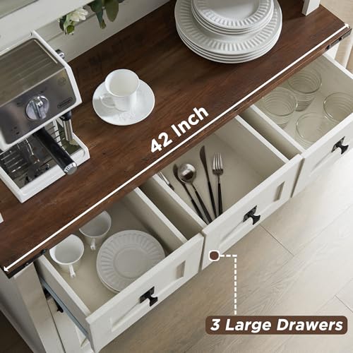 Rustic 72" Farmhouse Bar Cabinet with Storage