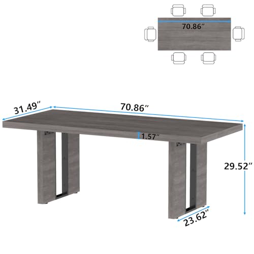 Rustic 70.8 Inch Farmhouse Dining Table for 6-8