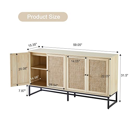 Modern Rattan Door Sideboard Cabinet for Any Room
