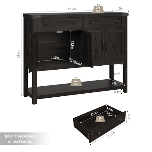 Modern Farmhouse Buffet Sideboard Cabinet with Storage