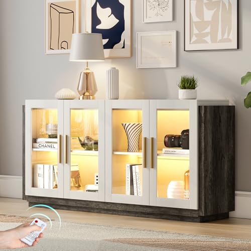 Modern LED Accent Sideboard Buffet Cabinet