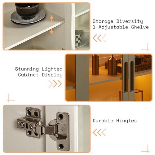 Modern LED Accent Sideboard Buffet Cabinet