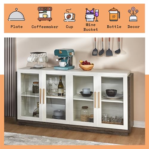 Modern LED Accent Sideboard Buffet Cabinet
