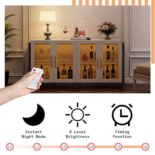 Modern LED Accent Sideboard Buffet Cabinet