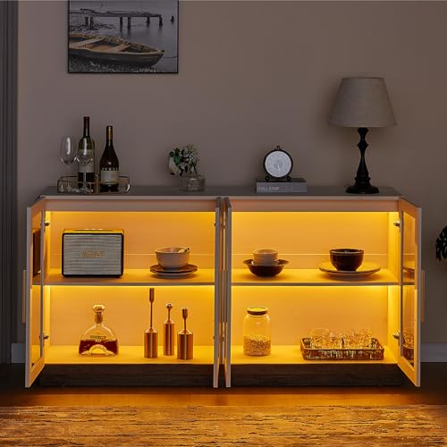 Modern LED Accent Sideboard Buffet Cabinet