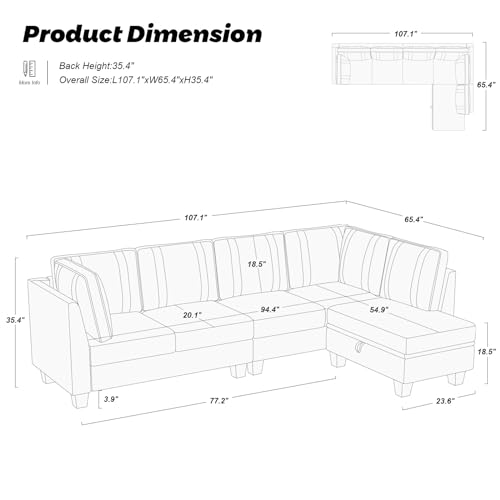 Belffin Velvet L-Shaped 4 Seater Sofa Set