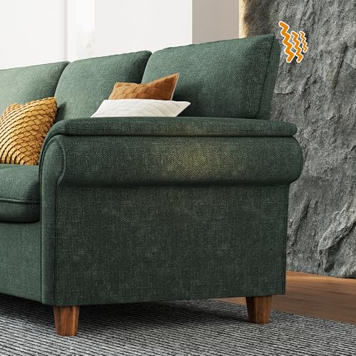 Modern 89-Inch Green Chenille Comfy Sofa Couch
