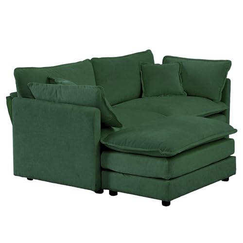 Modern Chenille Deep Seat L-Shaped Sectional Sofa