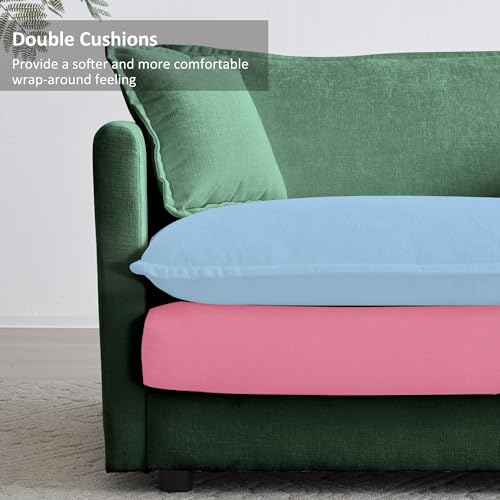 Modern Chenille Deep Seat L-Shaped Sectional Sofa