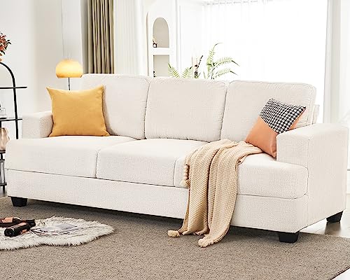 Beige Chenille 89" Modern Comfy Sofa Couch