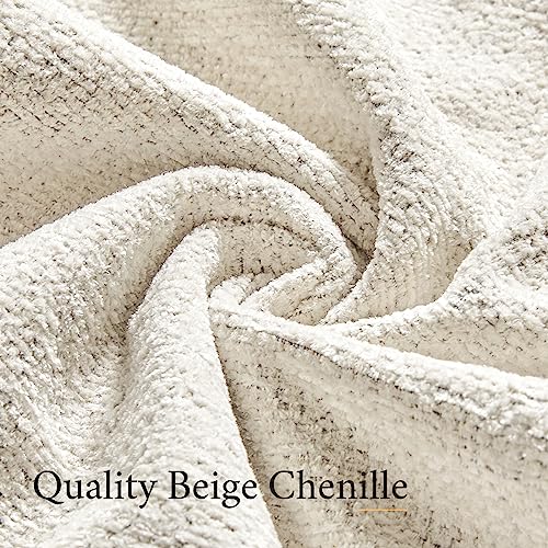 Beige Chenille 89" Modern Comfy Sofa Couch