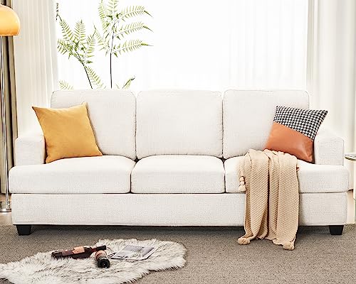 Beige Chenille 89" Modern Comfy Sofa Couch