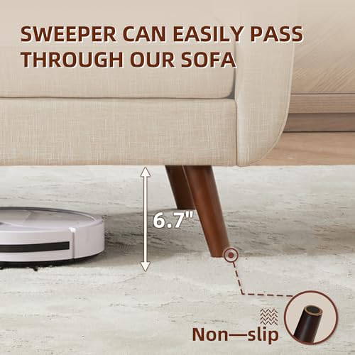 Beige Mid-Century Modern Loveseat Sofa for Living Room