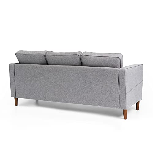 Mellow HANA Modern Grey Linen Loveseat with Armrest