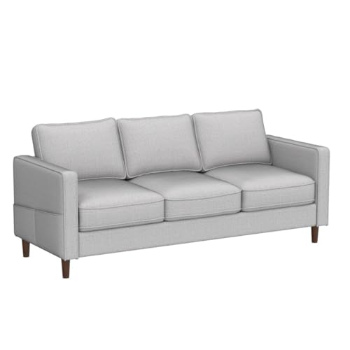 Mellow HANA Modern Grey Linen Loveseat with Armrest