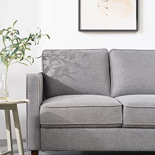 Mellow HANA Modern Grey Linen Loveseat with Armrest