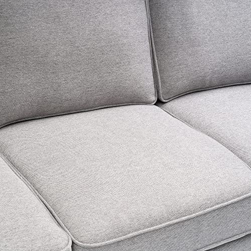 Mellow HANA Modern Grey Linen Loveseat with Armrest
