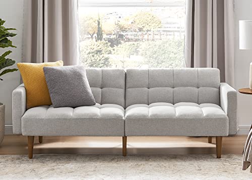 Mid Century Modern Light Gray Sofa Bed