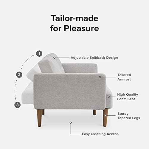 Mid Century Modern Light Gray Sofa Bed