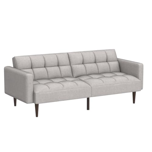 Mid Century Modern Light Gray Sofa Bed