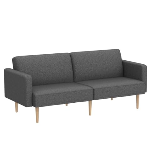 Mid Century Modern Dark Gray Futon Sofa Bed