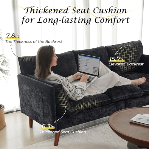 Mid-Century Chenille 82" Sectional Sofa Couch