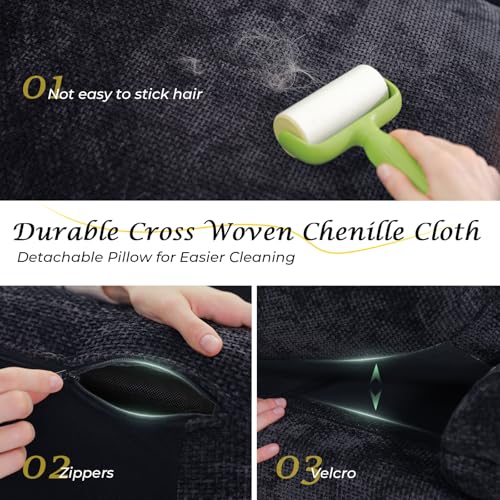 Mid-Century Chenille 82" Sectional Sofa Couch