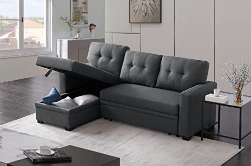 Reversible Sectional Sofa Bed with Storage Chaise