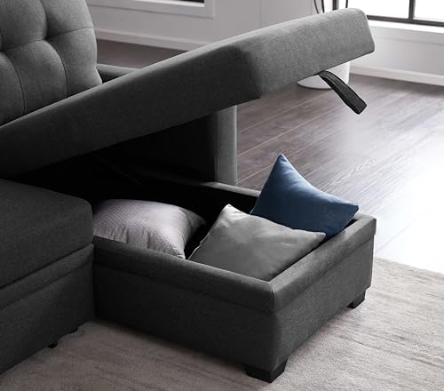 Reversible Sectional Sofa Bed with Storage Chaise