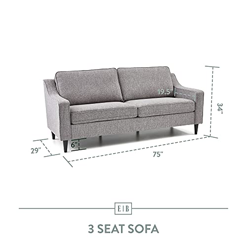 Edenbrook Jensen Gray 3-Seater Upholstered Couch