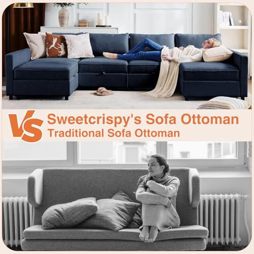 Modern Dark Grey Convertible Modular Sectional Sofa