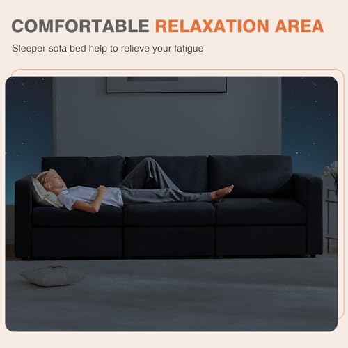 Modern Dark Grey Convertible Modular Sectional Sofa