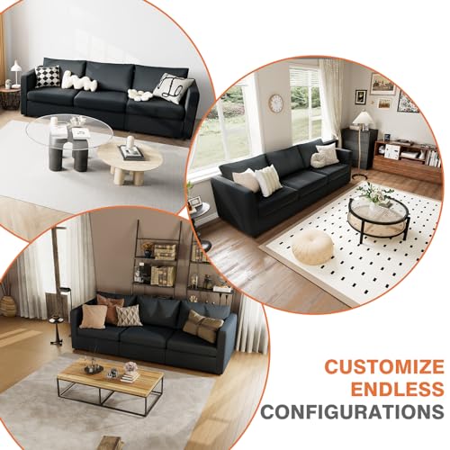 Modern Dark Grey Convertible Modular Sectional Sofa