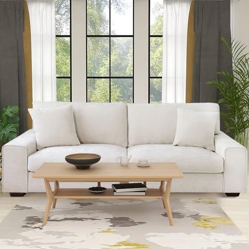 Modern Chenille Recliner Loveseat Sofa in Beige