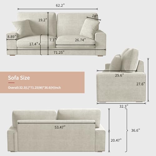 Modern Chenille Recliner Loveseat Sofa in Beige