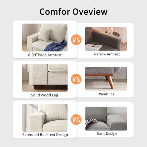 Modern Chenille Recliner Loveseat Sofa in Beige