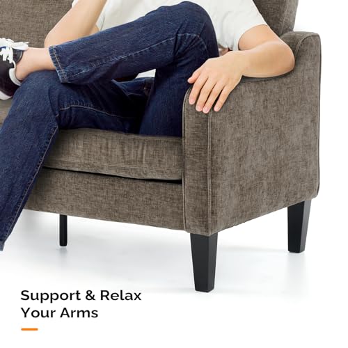 VINGLI 71" Mid Century Modern Sofa in Brown