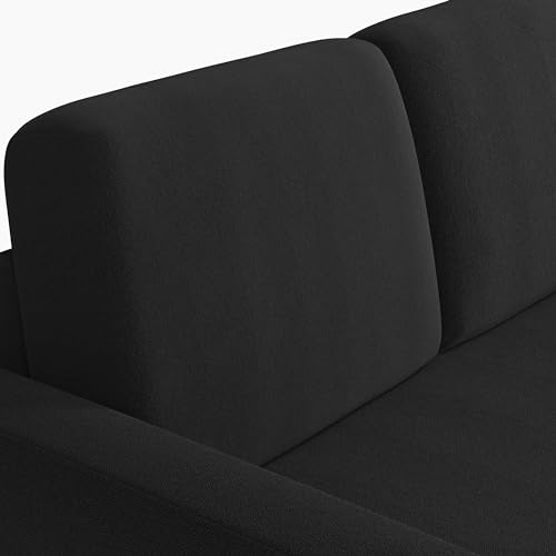Yaheetech Sectional Sofa L-Shaped Sofa Couch Bed w/Chaise & USB, Reversible Couch Sleeper w/Pull Out Bed & Storage Space, 4-seat Fabric Convertible Sofa, Pull Out Couch for Living Room Black
