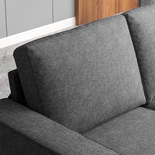 Fadware 89 Inch Couch, 3 Seater Couches with Deep Seats, Modern Grey Loveseat 3-Seat Sofa Couches for Living Room Apartment Lounge, Detachable Sofa Cover/Easy to Install