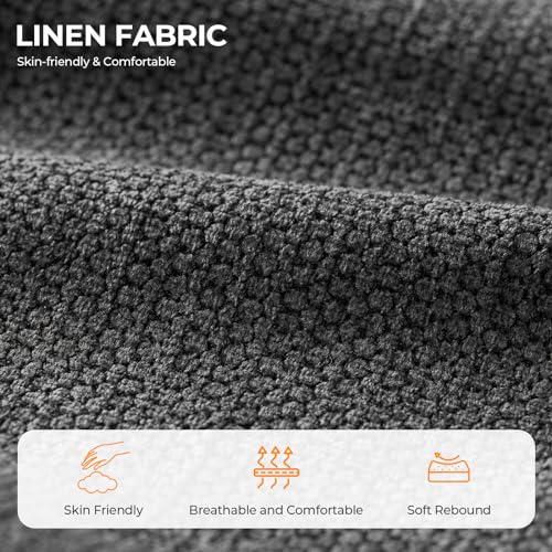 Fadware 89 Inch Couch, 3 Seater Couches with Deep Seats, Modern Grey Loveseat 3-Seat Sofa Couches for Living Room Apartment Lounge, Detachable Sofa Cover/Easy to Install