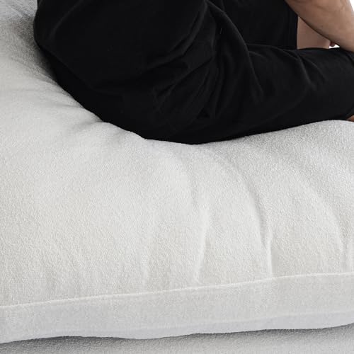 WJShome Cloud Modular Sectional Sofa,120.45" Down Filled Comfort L Shaped Sofa Couch for Living Room,Minimalist Wide Deep Seat Couches for Office Apartment (White, 3 Seater+1 Ottoman)