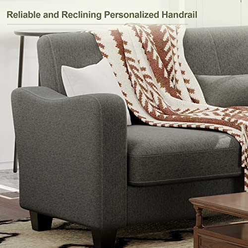 Belffin Fabric L Shaped Sofa Small Sectional Couch with Chaise Solid Corner Sofa Small L Couches 5 Seater Sofa Light Grey