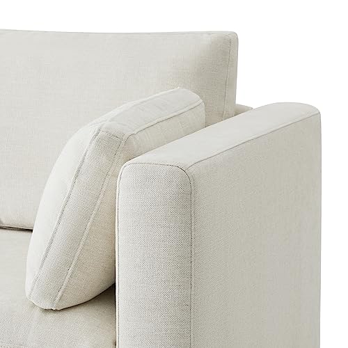 CHITA Oversized Modular Sectional Fabric Sofa Set, FSC Certified Extra Large L Shaped Couch Reversible Chaise Modular Sectional Couch, 112 inch Width,4 Seat Modular Sofa with Storage Ottoman, Linen