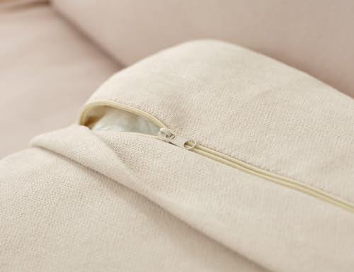 Txtin's 118" 3 Seat Cloud Couches for Living Room, L Shaped Sectional Couch with Ottoman, Modular Sectional Sofa for Apartment, Beige