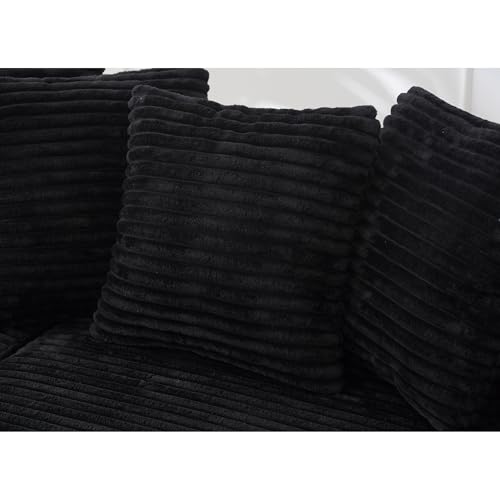 ERYE Oversized Two-Piece Left Facing Modular Sectional Sofa Couch for Living Room, 111-Inch L-Shaped Corduroy Upholstered Convertible Sofa&Couch with Right Chaise Daybed and 8 Pillows