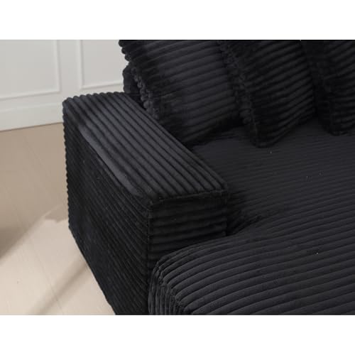 ERYE Oversized Two-Piece Left Facing Modular Sectional Sofa Couch for Living Room, 111-Inch L-Shaped Corduroy Upholstered Convertible Sofa&Couch with Right Chaise Daybed and 8 Pillows