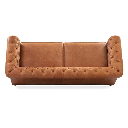 POLY & BARK Lyon 87.4" Sofa in Full-Grain Pure-Aniline Italian Tanned Leather in Cognac Tan