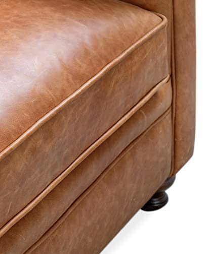 POLY & BARK Lyon 87.4" Sofa in Full-Grain Pure-Aniline Italian Tanned Leather in Cognac Tan