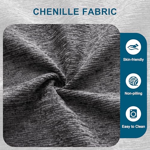 Huatean Home Sleeper Sofa Couch, 110 inch Oversize 2 in 1 Pullout Sofa Bed with Double Storage Chaise, Sectional Sleeper Sofa Bed with Side Pocket for Living Room, Dark Grey