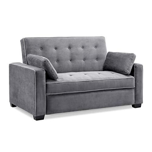 Serta Ainsley Loveseat with Pull Out Sleeper Microfiber Charcoal Full